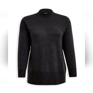 NWOT TORRID Drop Shoulder Tunic Sweater Luxe Cozy Dark Gray Plus Size 00X